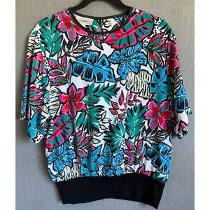 Vintage‎ Peters Ashley Liquid Silk Blouse Women Sz 12 Multicolor Colorful Floral